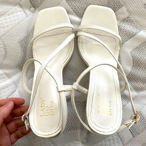 White Strappy Sandal Heels